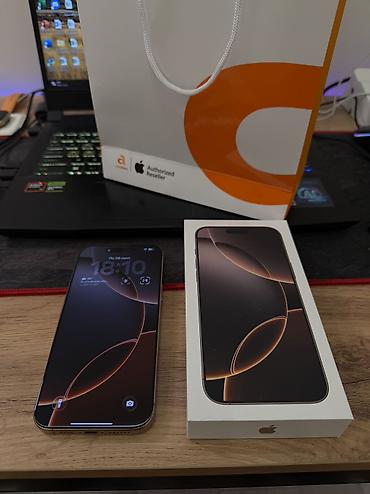 IPhone 16 Pro Max, Б/у, 256 ГБ, Desert Titanium, Чехол, Коробка, 92 %