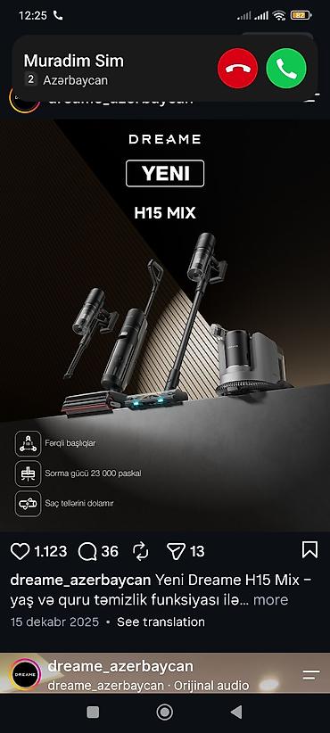 sicanlari nece mehv etmek olar: Dreame H15 Mix – yaş və quru təmizlik üçün çoxfunksiyalı simsiz — 1