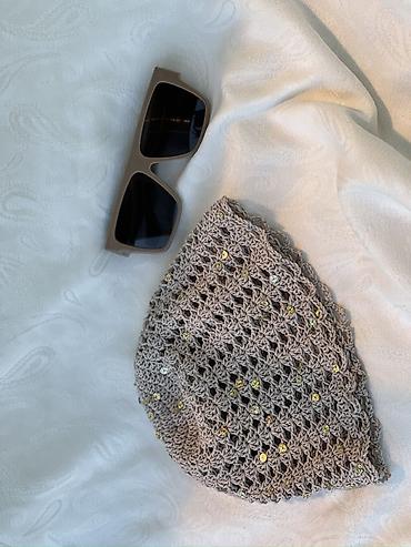 baş örtüsü: Əl işı toxuma beret (iki rəng variantı) - Material: nazik — 2