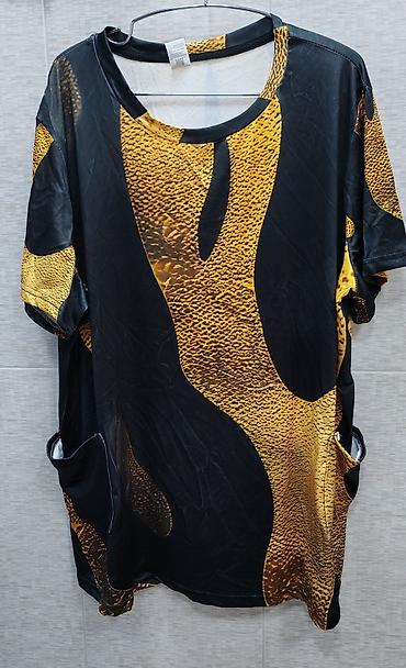 3xl: Футболка с карманами, новая, расцветка чёрно-золотистая, размер 3XL — 1