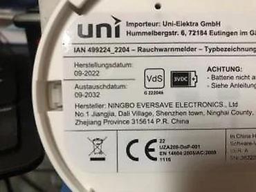 Oprema i sredstva za zaštitu: Uni-Elektra detektor dima (model UZA208) - Optički detektor dima za — 11