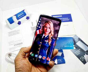 телефоны samsung: Samsung Galaxy S8, Колдонулган, 256 ГБ, түсү - Кара, 2 SIM, eSIM