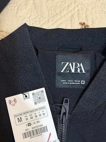 бомбер мужской: Мужской бомбер ZARA, абсолютно новый, черный, размер M — 3