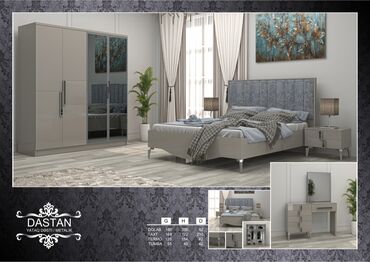 продается спальный гарнитур: İkinəfərlik çarpayı, Dolab, Termo, 2 tumba, Türkiyə, Yeni