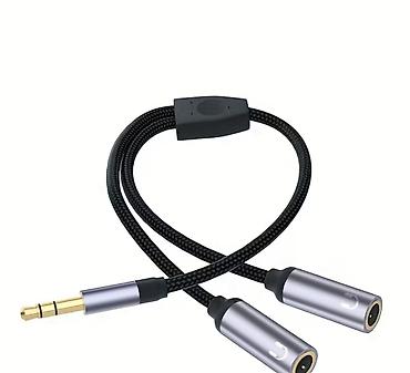 hdmi kabeli: Premium keyfiyyətdə 3.5 mm Aux Audio Y Splitter (Qulaqlıq Çoxaldıcı — 2