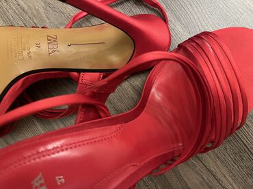 Basanoşka və səndəllər: Zara, Ölçü: 37, rəng - Qırmızı, Yeni — 7