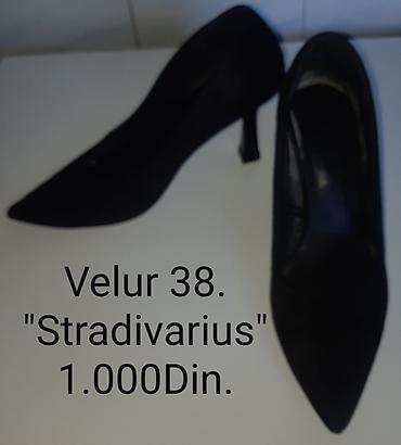 oh lala obuca: Stradivarius ženske salonke od velura, crne boje. - Broj: 38 - — 2