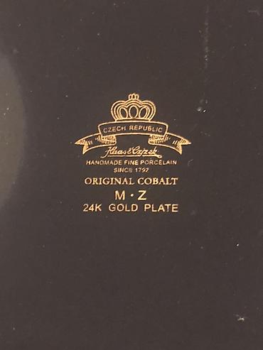 Ev və bağ: Çexiya Kobalt Vaza — Haas & Czjzek (24K Gold Plate) — 4