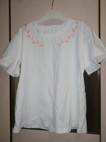 футболка для девочки: Детский топ, рубашка, цвет - Белый, Б/у