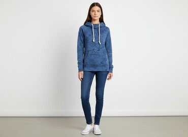 niebieska bluza pull and bear: Italian Style, Bluza z kapturem damska, rozmiar M