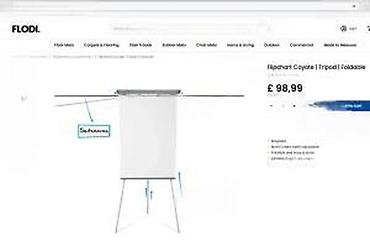 Ostali kancelarijski nameštaj: Flipchart Coyote – tronožac, sklopiv - Magnetna bela tabla sa — 16