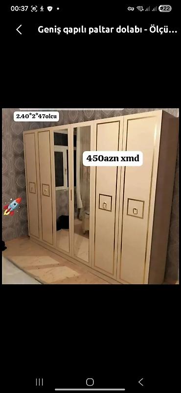 Dolablar: Geniş qapılı paltar dolabı - Ölçü: 2.40 × 2 × 47 (şəkildə — 1