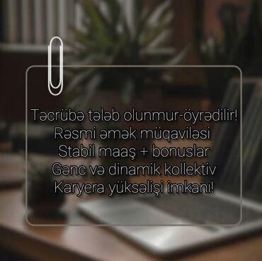 Домашний персонал и уборка: Vakansiya elan olunur! - Təcrübə tələb olunmur – yerində öyrədilir