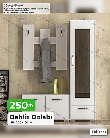 Dolablar: Dəhliz dolabı – 35×200×120 sm - Rəng seçimi: mümkündür - Material: 18 — 1