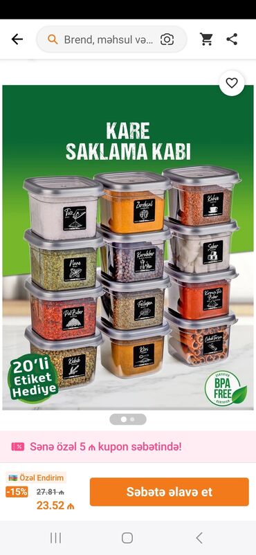 Yemək konteynerləri: Şəffaf plastikdən hazırlanmış, boz rəngli qapaqları olan qida saxlama -da lalafo.az — 9 Yemək konteynerləri: Şəffaf plastikdən hazırlanmış, boz rəngli qapaqları olan qida saxlama — 9