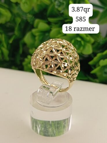 qizil tek qas uzukler ve qiymetleri: Sarı qızıl, 585 Əyar