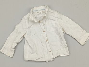 biała bluzka z kolnierzykiem dla dziewczynki: Bluzka, Zara, 6-9 m, stan - Dobry