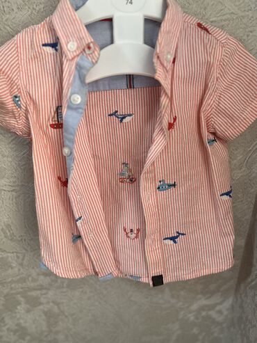 kətan köynəklər: Детская рубашка для мальчика. Next на 9 -12-18 месяцев