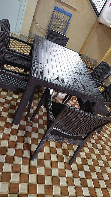 kafe ucun stol stul: Balkon üçün, Yeni, Açılmayan, Kvadrat masa, 6 stul — 1