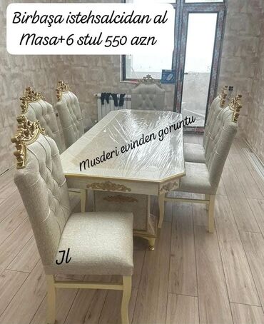 divan stol: Для гостиной, Новый, Нераскладной, 6 стульев, Азербайджан