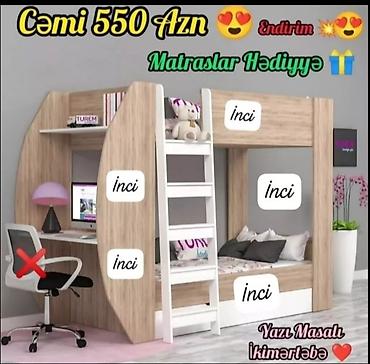 Oğlan və qız üçün, Yeni, Çarpayı, Matras ilə, Siyirməli, Laminat