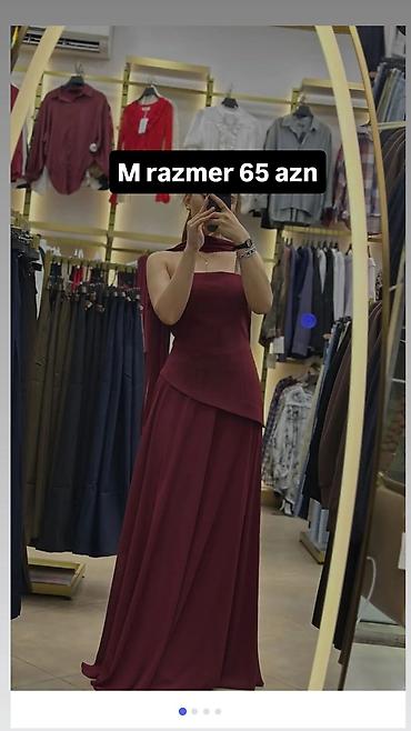 nişan üçün: M ölçü qırmızı-bordo rəngdə uzun geyim. - Model: korset tipli — 1