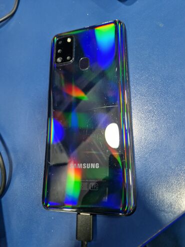 samsung grand prime: Samsung Galaxy A21S, 32 GB, rəng - Mavi, Barmaq izi, İki sim kartlı