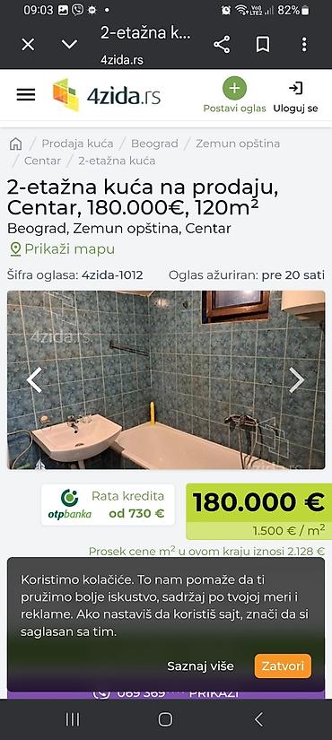 Kuće na prodaju: Dvoetažna kuća, 120 m², Beograd – Zemun, Centar - Raspored: dve etaže — 9