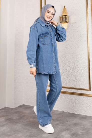 v7 для похудения цена в бишкеке: Qadınlar üçün denim dəst - 2 hissə: oversize cins köynək və geniş