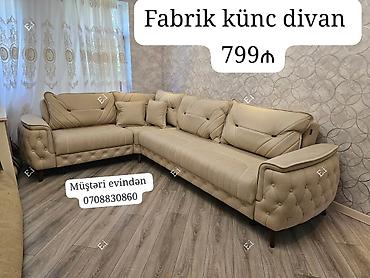 Fabrik istehsalı künc divan – 799₼ - Zərif bej rəngli, klassik-modern lalafo.az -da Fabrik istehsalı künc divan – 799₼ - Zərif bej rəngli, klassik-modern