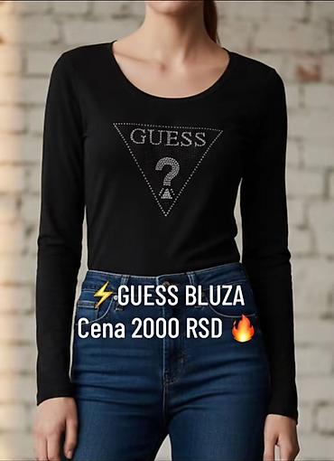 katrin majice: GUESS bluza sa dugim rukavima - Boja: crna - Okrugli izrez - — 1