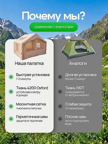 Палатки: Надувная туристическая палатка Размер: высота 220 см, 300×250 см — 8