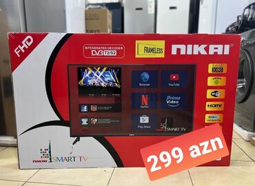 elektronika tv: Yeni Televizor Nikai 32" HD (1366x768), Ödənişli çatdırılma