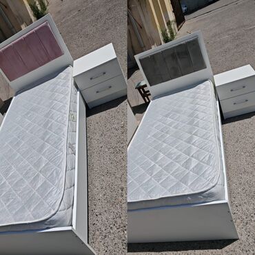 Masa və oturacaq dəstləri: İki ədəd çarpayı satılır tumbalarla birlikdə cəmi 240₼. Əla