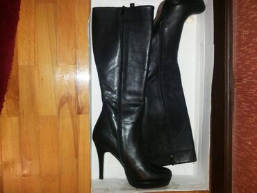 сапоги демисезонные кожаные: Dior, Размер: 37, цвет - Черный, Новый
