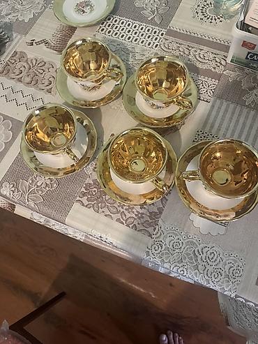 similac gold 2: Çay dəsti, rəng - Qızılı, Keramika, 6 nəfərlik — 2