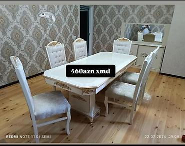 stollar ve stullar: Qonaq otağı üçün, Yeni, Açılmayan, Dördbucaq masa, 6 stul — 1