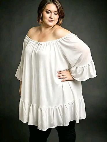 Tunike: Tunika sa otkrivenim ramenima (plus size). - Kroj: širok,lepršav — 4