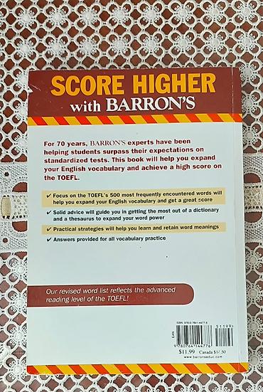 pa 500: Barron’s – Essential Words for the TOEFL (5th Edition) Müəllif — 2