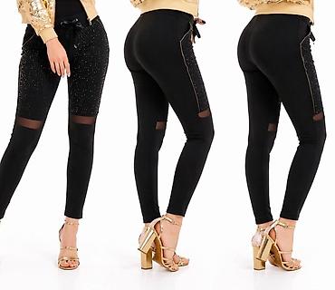 Pantalone: Pantalone vrhunske sa CIRKONIMA Unikatan model uvoz Francuska Vel S M — 1