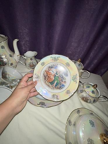 hipp cayı: Çay dəsti, rəng - Ağ, Farfor, 6 nəfərlik, Almaniya — 2