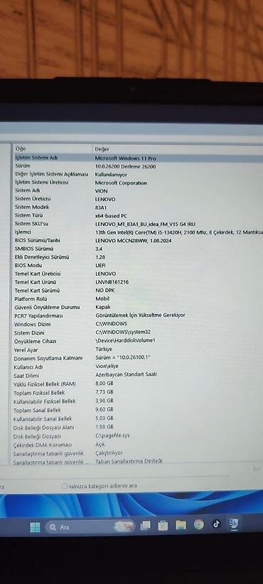 sony notebook 2020: Lenovo V15 G4 13 cü nəsil 512 gb 8 ram İntel UHD GRAPHİCS 4 aydı — 3