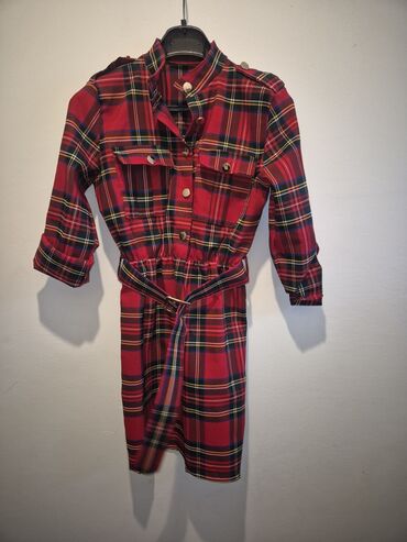 Haljine: Dve haljine – crvena tartan košulja-haljina i crvena čipkana haljina — 3