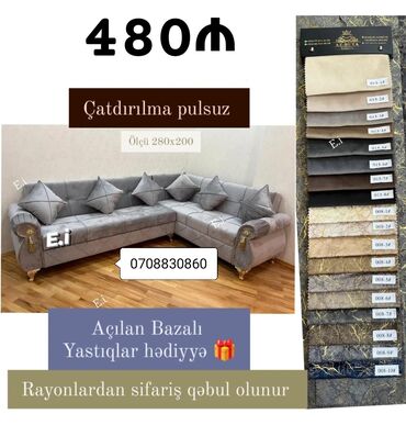 kukna mebelləri: Künc divan, Yeni, Açılan, Bazalı, Şəhərdaxili pulsuz çatdırılma