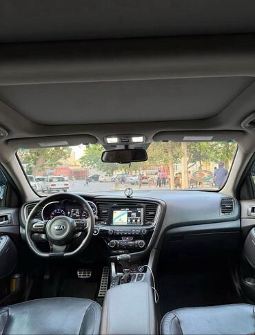 газ 53 кабина: Kia Optima – 2014 - Kuzov: sedan, qara rəng, idman üslublu disklər -