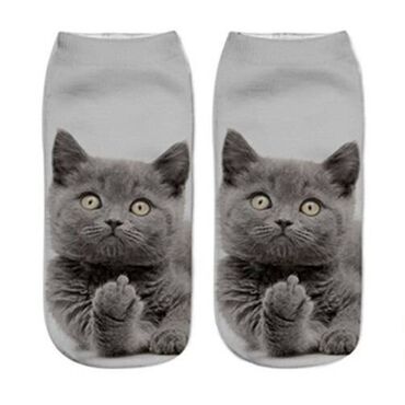забавные котята: Носки с мультяшным котом, хлопковые с 3D - принтом - забавные