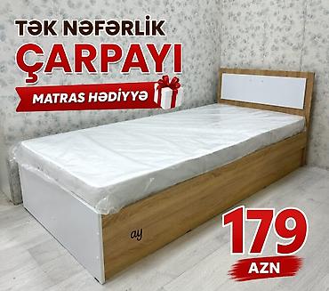 Çarpayılar: Yeni, Təknəfərlik çarpayı, Bazasız, Matras ilə, Siyirməsiz, Azərbaycan — 1