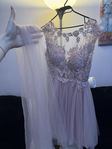 Haljine: Elegantna haljina u puder‑roze boji - Kroj: kratka A‑linija, raskošan — 7