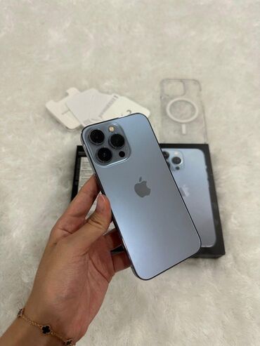 Apple iPhone: IPhone 13 Pro, 128 GB, Sierra Blue, Zəmanət, Face ID, Sənədlərlə
