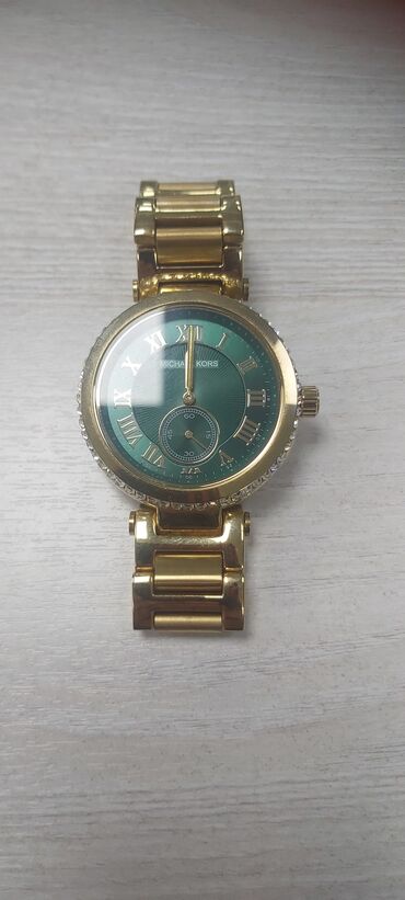 золотое цепочка: Часы Michael Kors Золотистые Зеленый циферблат MK6065 Тип часов